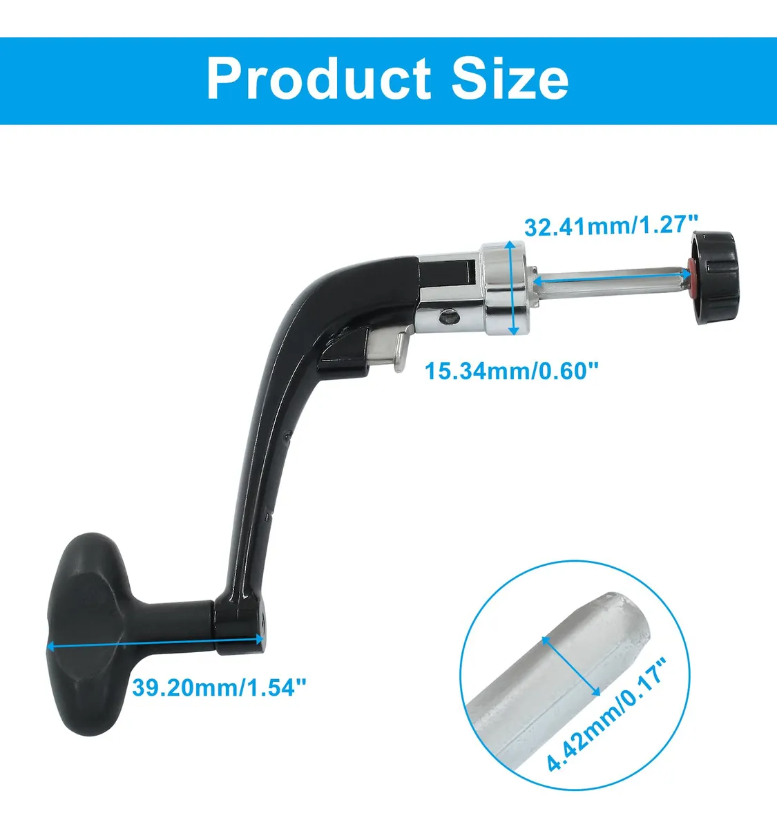 Perilla Giratoria Negra Para Carrete De Pesca 9 Cm