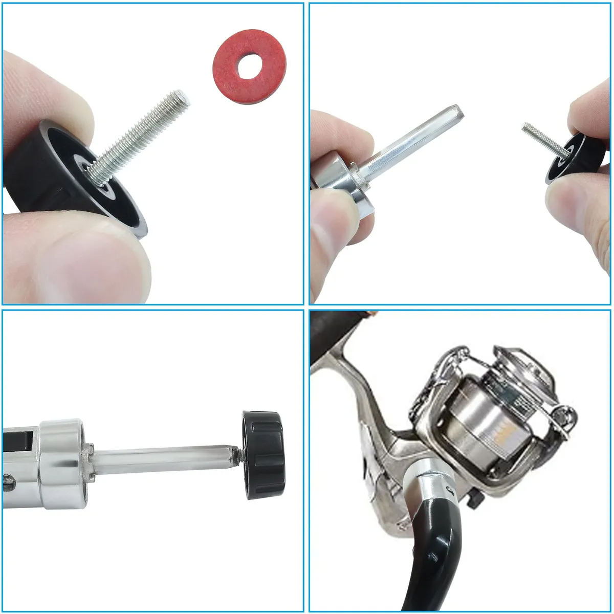 Perilla Giratoria Negra Para Carrete De Pesca 9 Cm